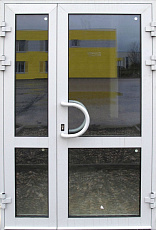 Противопожарная дверь EIWS 60 полуторная алюминиевая