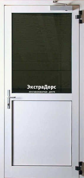 Дверь противопожарная металлическая однопольная ДМП-01-60 входная с доводчиком