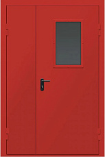 Дверь противопожарная правая красного цвета