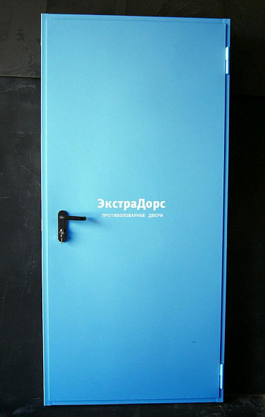 Дверь металлическая противопожарная EI 60 2 типа голубая