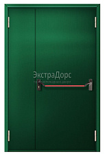 Противопожарная дверь с терморазрывом EI 90 полуторная металлическая зеленая