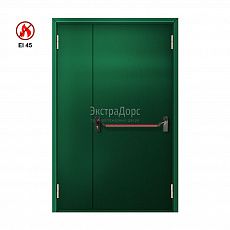 Противопожарная утепленная дверь EI 45 ДПМ-EI45 ДП140 полуторная алюминиевая с антипаникой