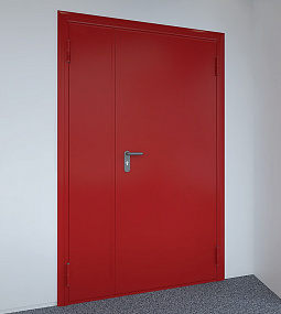 Шумоизоляционная противопожарная дверь красная в офис