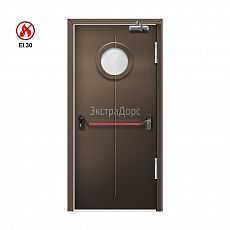 Маятниковая противопожарная дверь однопольная остекленная EI 30 ДОП-01-EI30 ДП25