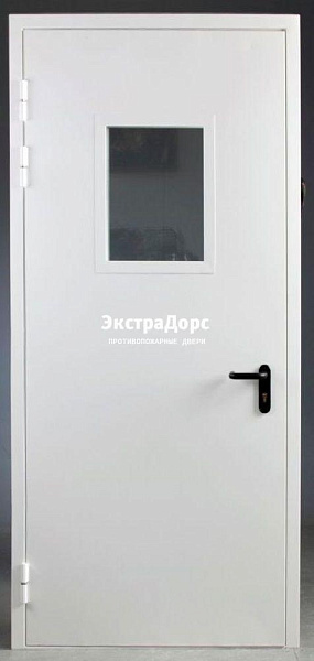 Противопожарная дверь ДМП-01-60 металлическая одностворчатая с остеклением