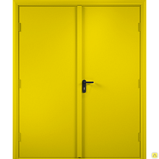 Внутренняя противопожарная глухая дверь люминесцентно-желтая
