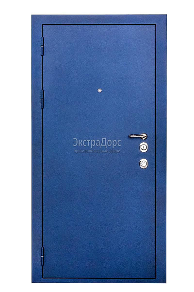 Противопожарная уличная дверь металлическая утепленная EIW 60 синяя глухая однопольная в Москве  купить