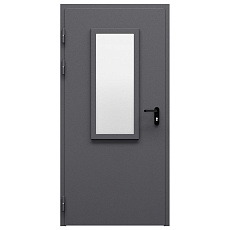 Герметичная дверь противопожарная темно-серого цвета