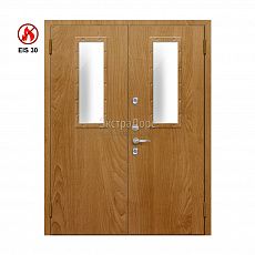Двупольная огнестойкая дверь с отделкой из МДФ EIS 30 ДО-02-EIS30 ДП85 двупольная остекленная