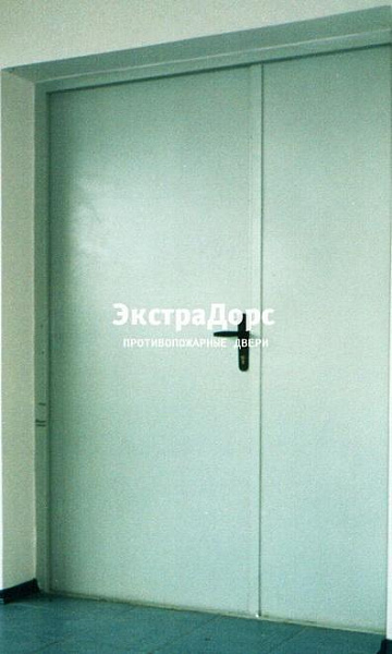 Противопожарная дверь двупольная белая без порога в Москве  купить