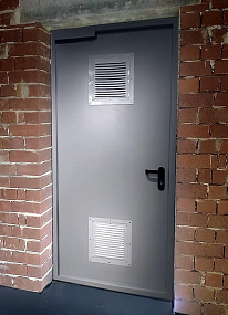 Противопожарная дверь со стыковочным узлом однопольная глухая