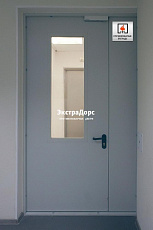 Противопожарная дверь ДМП-01-30 входная одностворчатая с остеклением