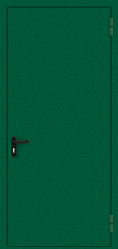 Противопожарная дверь с шумоизоляцией однопольная зеленого цвета