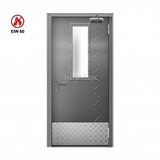 Дверь противопожарная однопольная от производителя EIW 60 металлическая остекленная