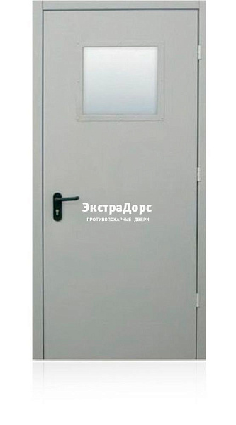 Противопожарная дверь ДМП-01-30 белая металлическая входная с остеклением