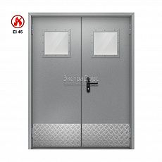 Двупольная противопожарная дверь EI 45 ДОП-02-EI45 ДП127 двупольная остекленная