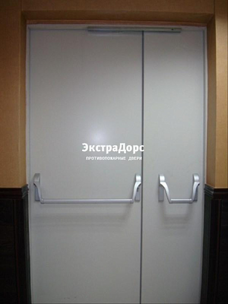 Противопожарная дверь двупольная с системой антипаника