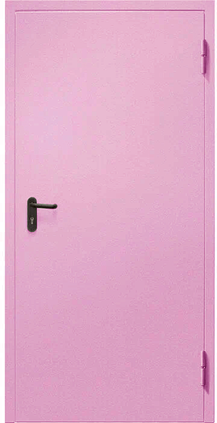 Внутренняя противопожарная глухая дверь розовая