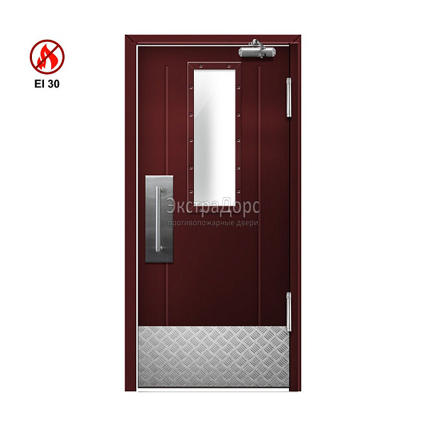 Маятниковая противопожарная дверь остекленная EI 30 ДОП-01-EI30 ДП27