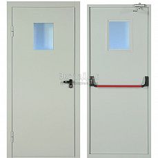 Противопожарная дверь EI 60 с остеклением и антипаникой антидым