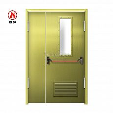 Маятниковая противопожарная дверь остекленная EI 30 ДОП-EI30 с антипаникой ДП30