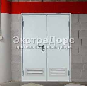 Двупольная белая дверь для парковки