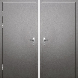 Огнеупорная дверь квартирная серая с порошковым напылением