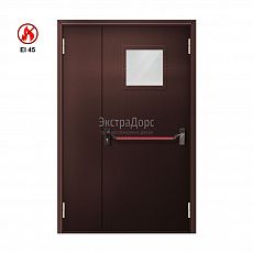 Противопожарная дверь EI 45 ДО-EI45 ДП139 полуторная остекленная с антипаникой